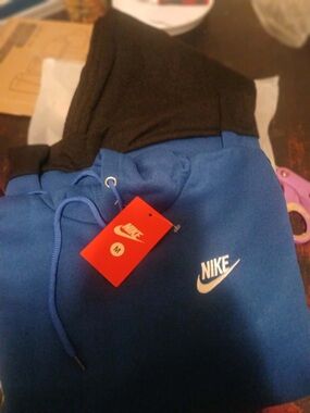 Nike Blue and Black Jogger Sweatpants